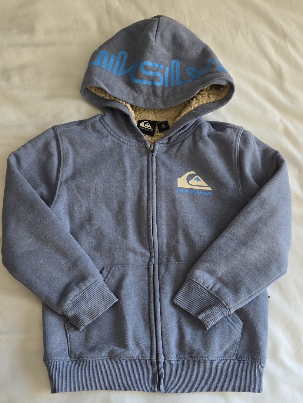 Quiksilver Youth Kids Blue Hooded Zip Sweatshirt